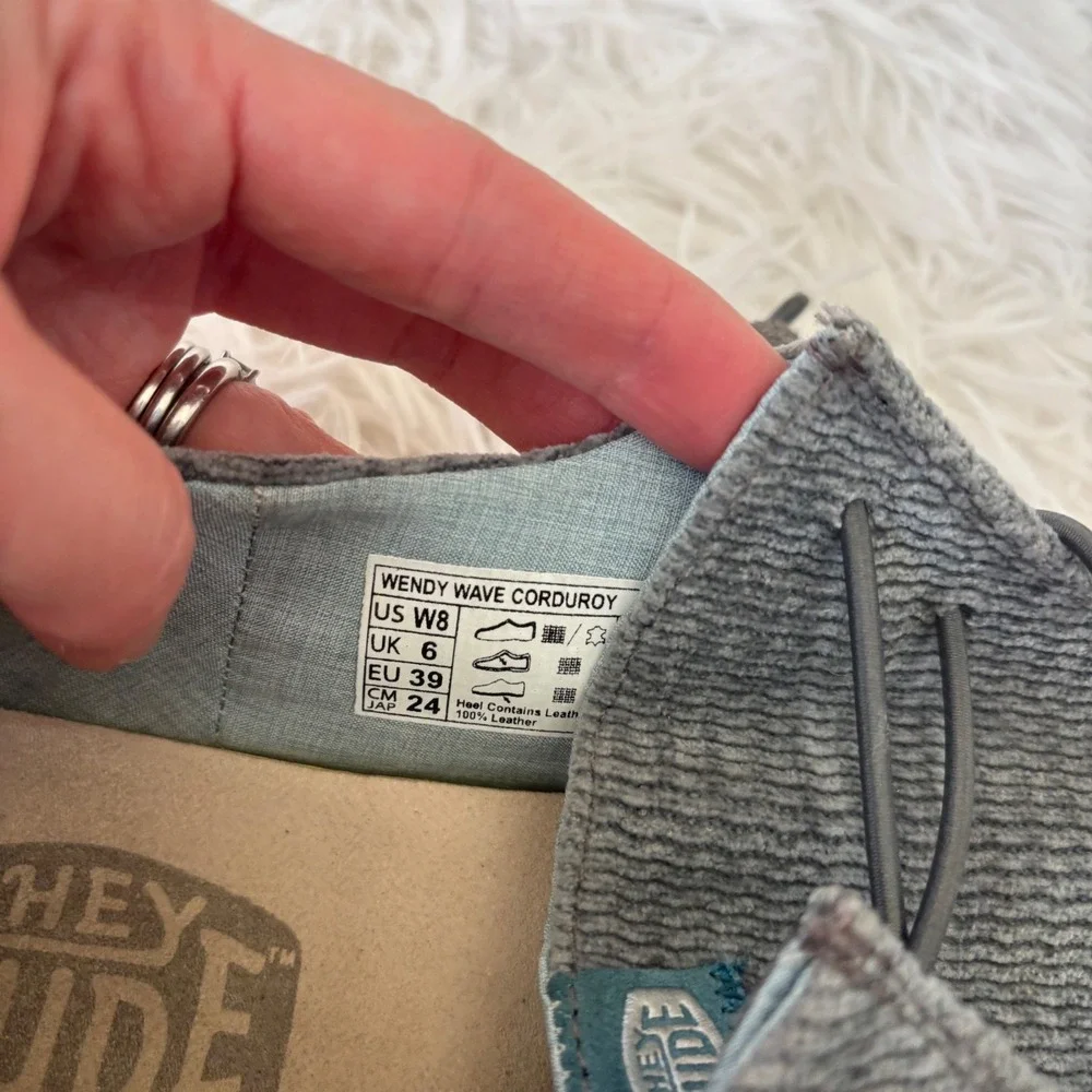 Hey Dude Wendy Wave Corduroy Gray Slip-On Shoes Women's Size US 8 EU 39